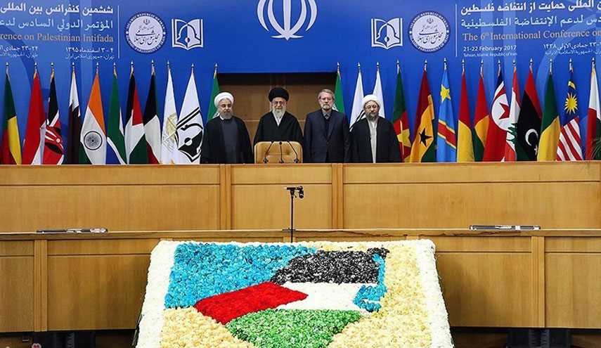 الخامنئي : في مؤتمر دعم فلسطين الذي انعقد الأسبوع الفائت بأن القوى التي اوجدت الكيان الصهيوني هي التي تقف وراء الفتن التي استنزفت شعوب المنطقه