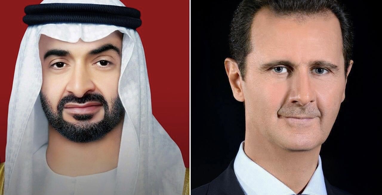 الرئيس #الأسد يجري اتصالاً هاتفياً مع الشيخ محمد بن زايد #آل_نهيان ولي عهد أبو ظبي نائب القائد الأعلى للقوات المسلحة.